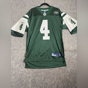 Reebok Jersey Men's Medium Green Nylon Pullover NFL New York Jets Brett Favre